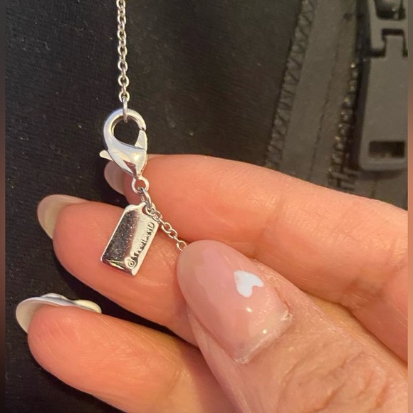 Authentic Coach Necklace initial C & CZ clear 34” chain long adjustable - Picture 3 of 8